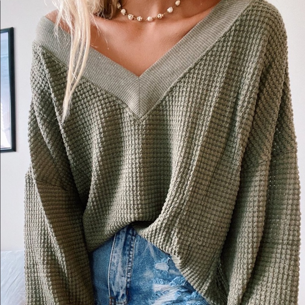Waffle Knit Sweater